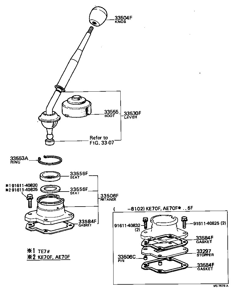 Shift Lever & Retainer