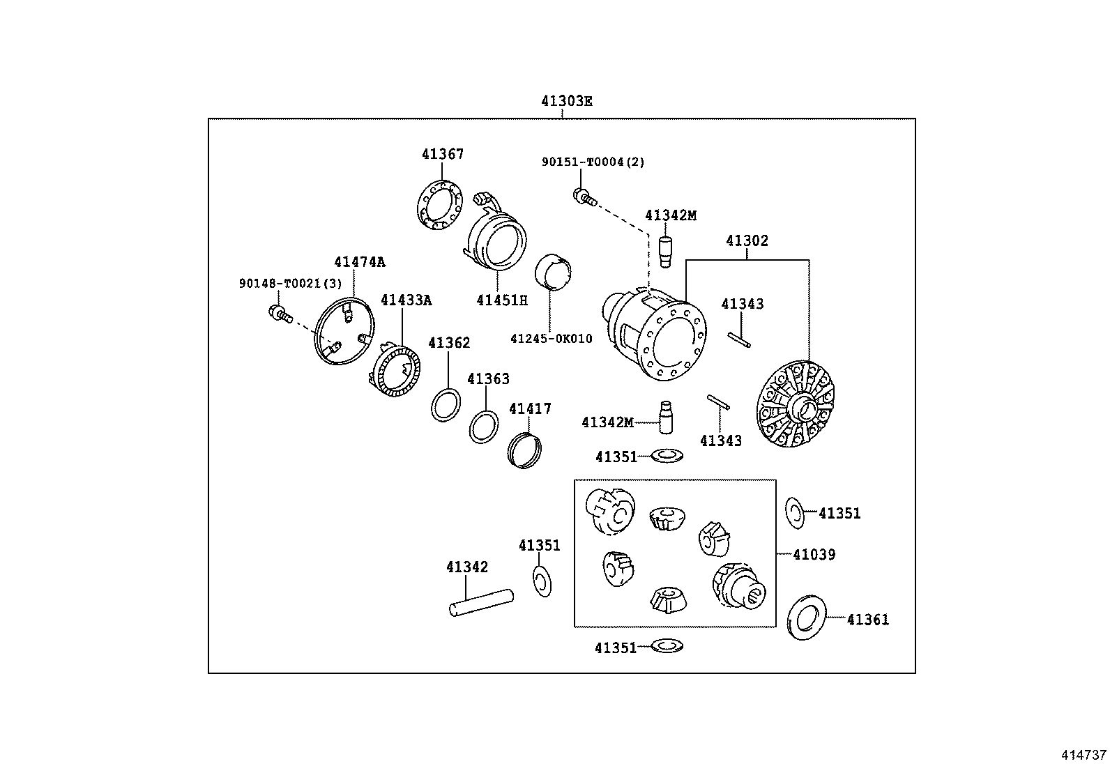 Diferencial de la carcasa del eje trasero