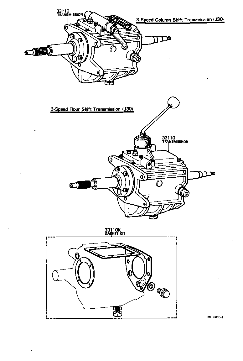 Conjunto de transmisión o transmisión y kit de juntas