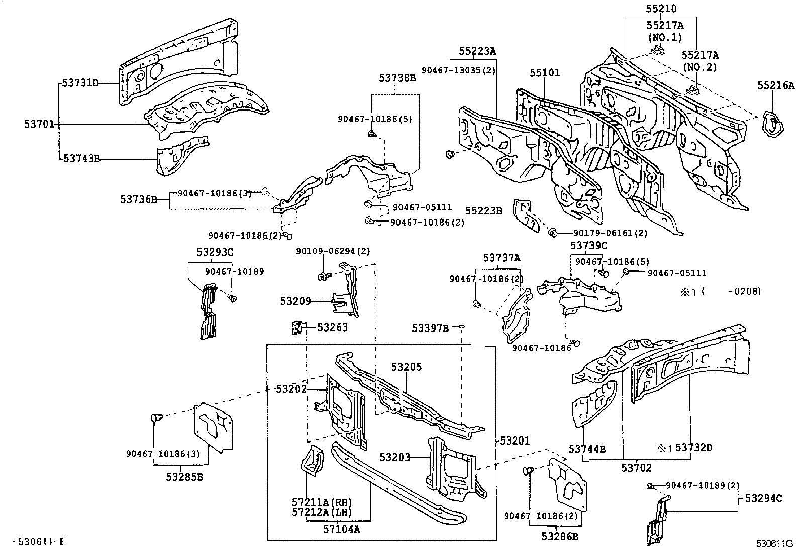 Front Fender Apron Dash Panel