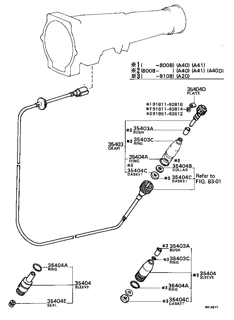 Engranaje impulsado por velocímetro