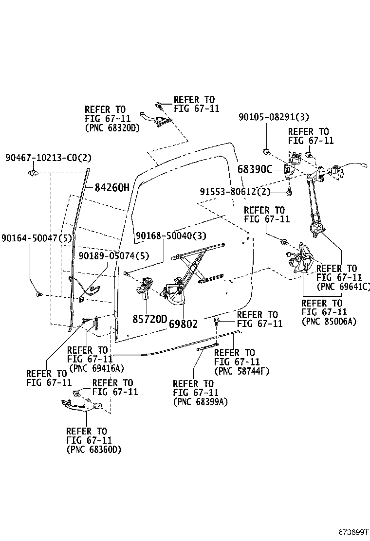 Front Door Window Regulator Hinge
