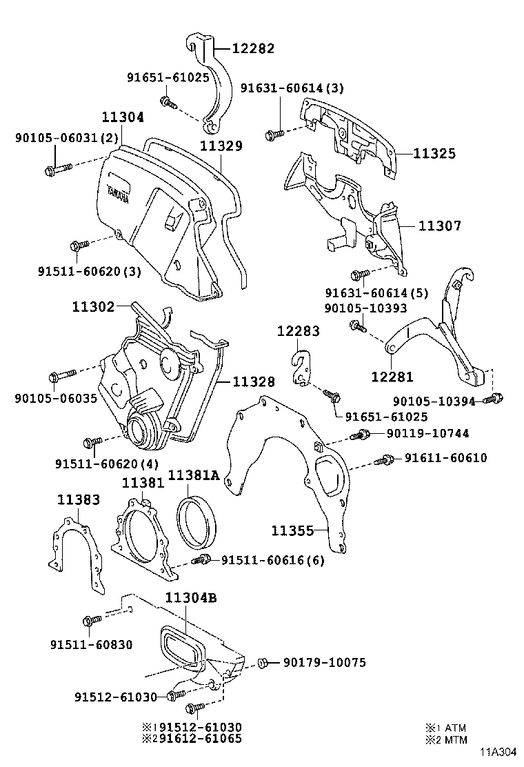 Cubierta del engranaje de distribución y placa final trasera