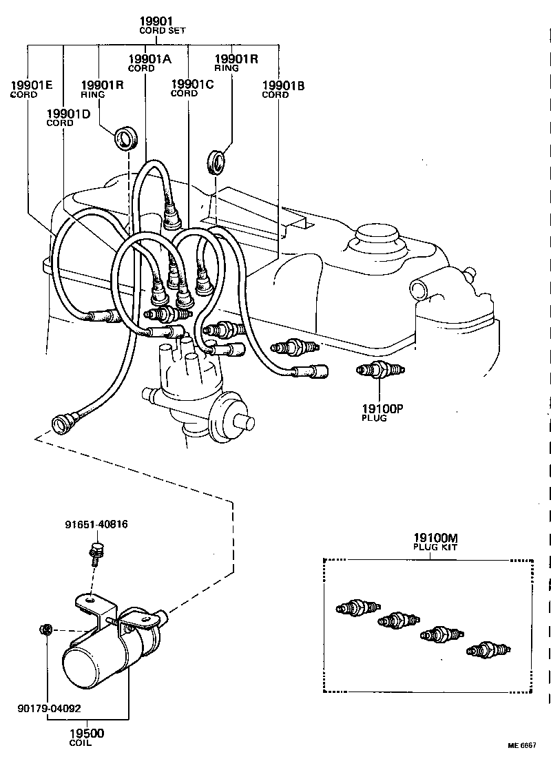 Ignition Coil Spark Plug Glow Plug