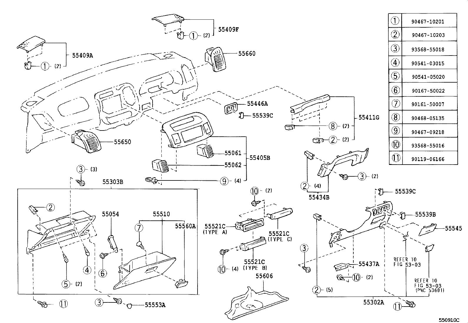 Instrument Panel Glove Compartment