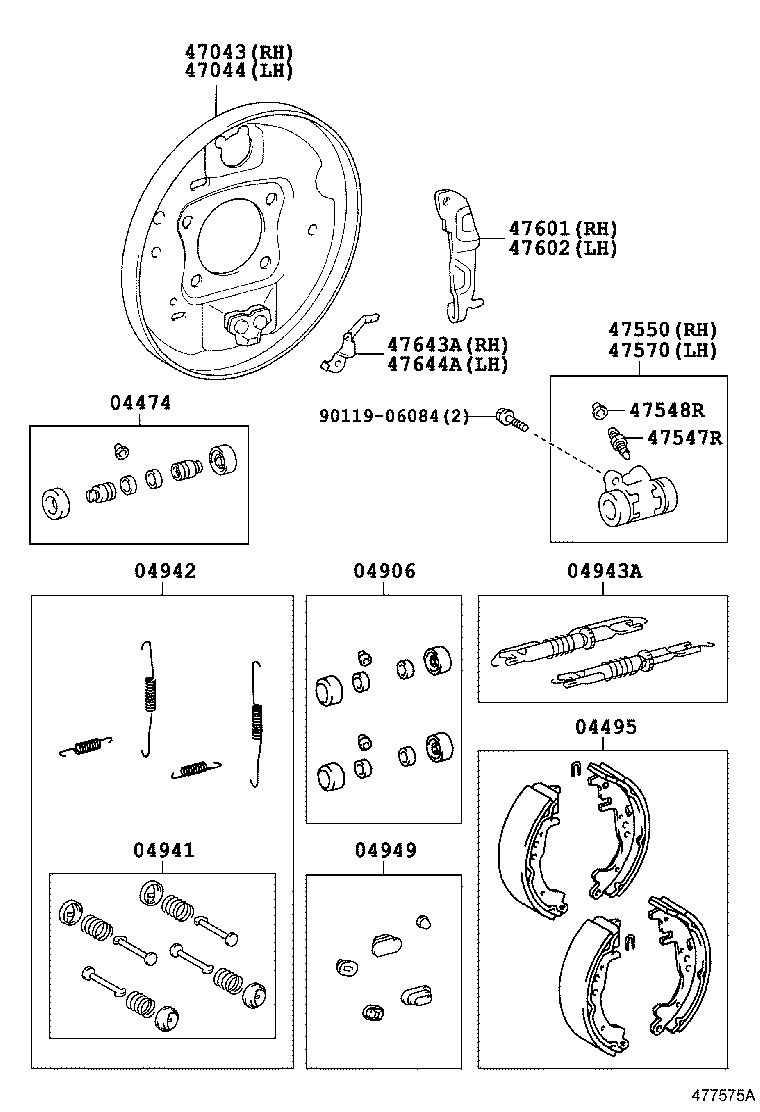 Rear Drum Brake Wheel Cylinder Backing Plate