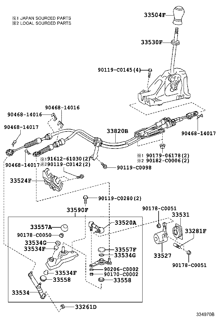 Shift Lever & Retainer