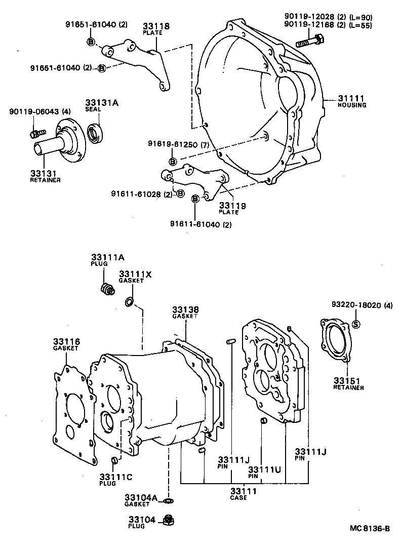 Carcasa de embrague + caja de transmisión