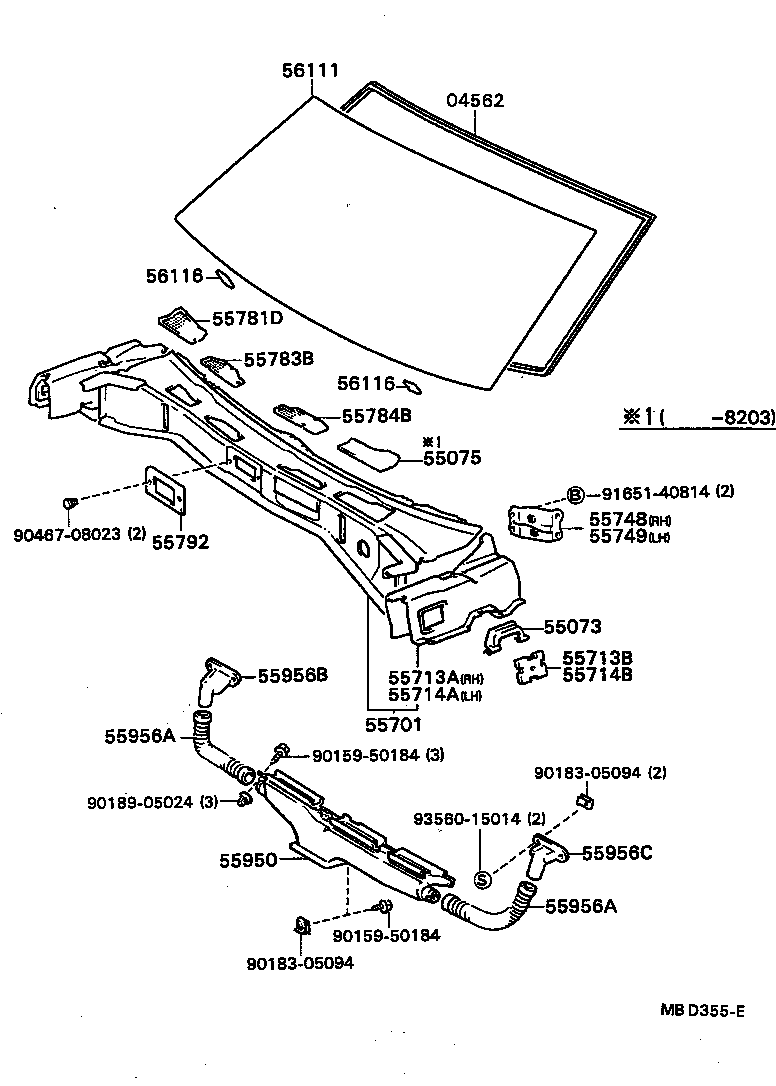 Cowl Panel & Windshield Glass