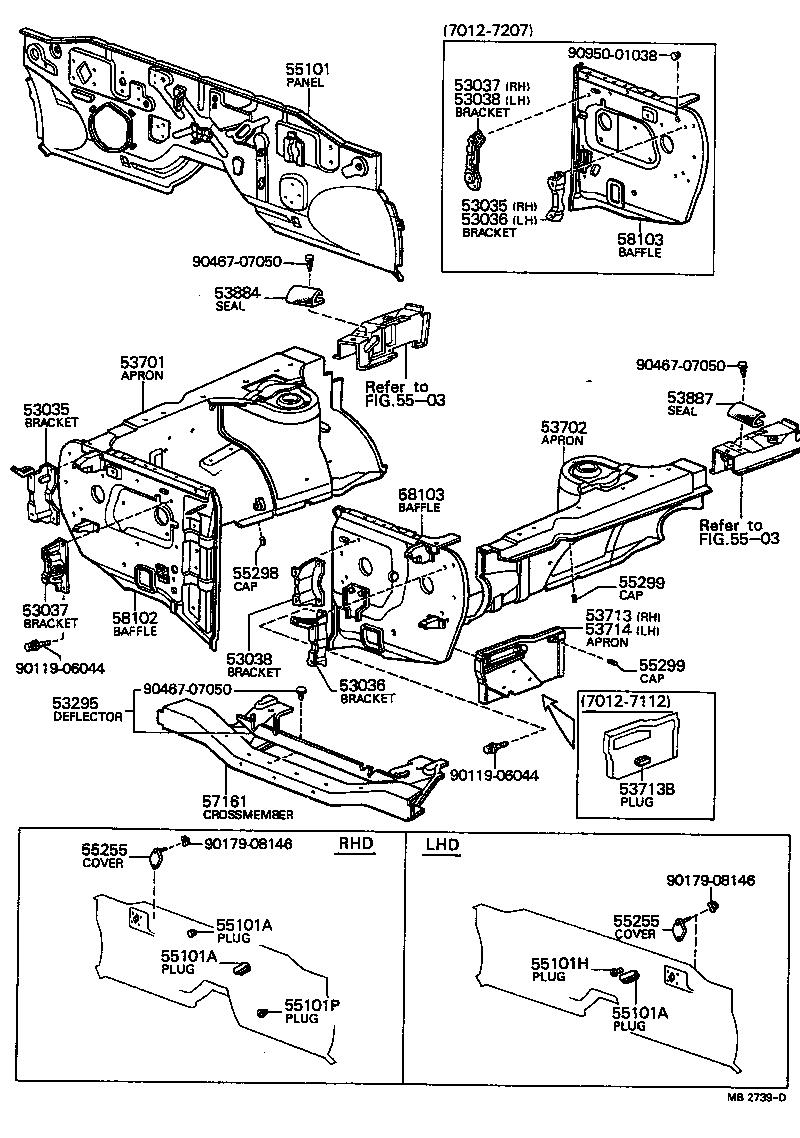 Front Fender Apron Dash Panel