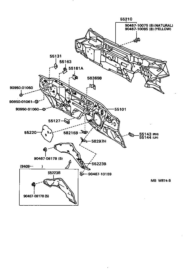 Front Fender Apron Dash Panel