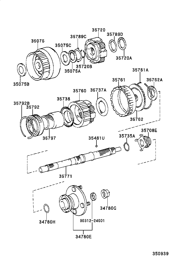 Planetary Gear, Reverse Piston & Counter Gear