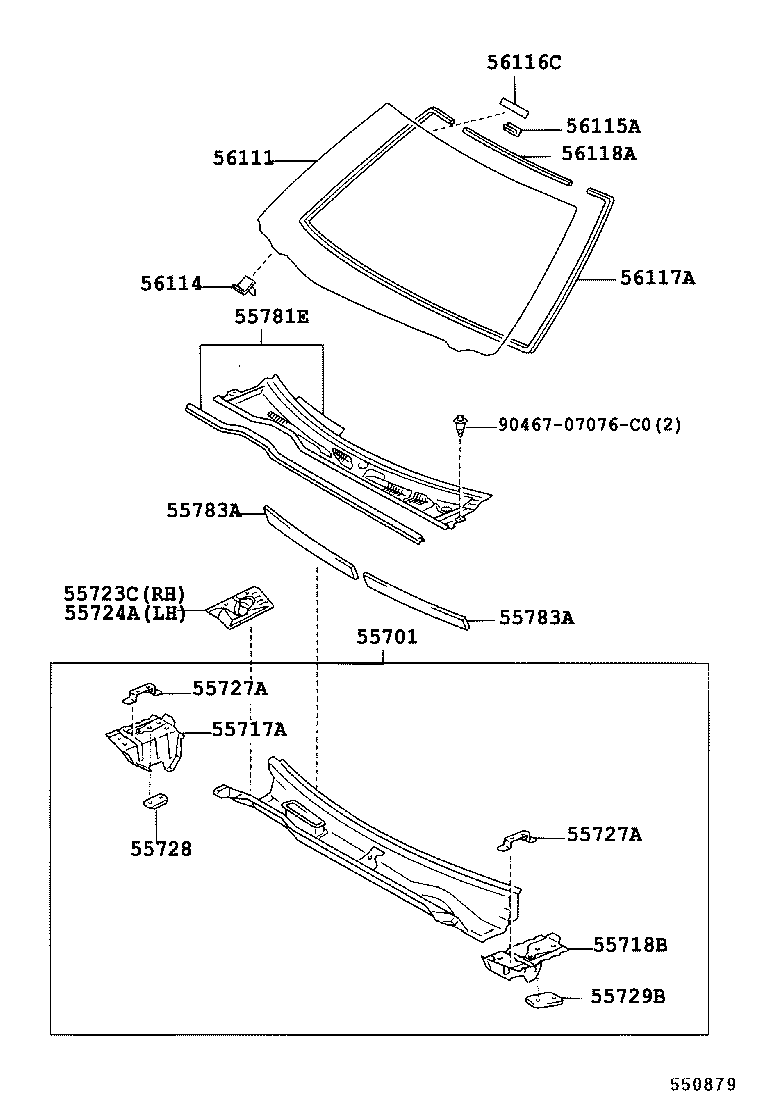 Cowl Panel & Windshield Glass