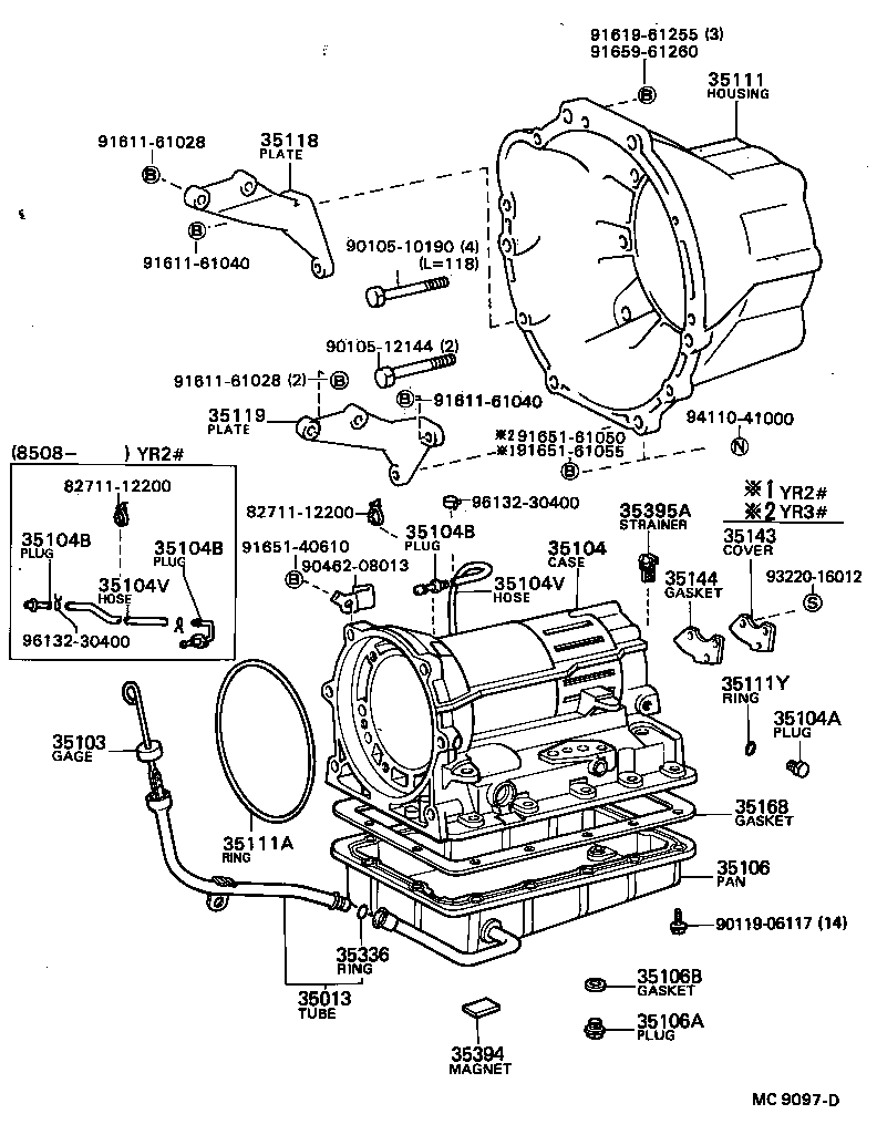 Caja de transmisión y cárter de aceite