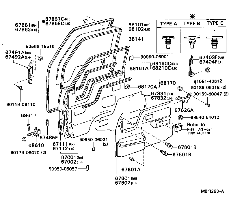 Panel de puerta delantera y vidrio