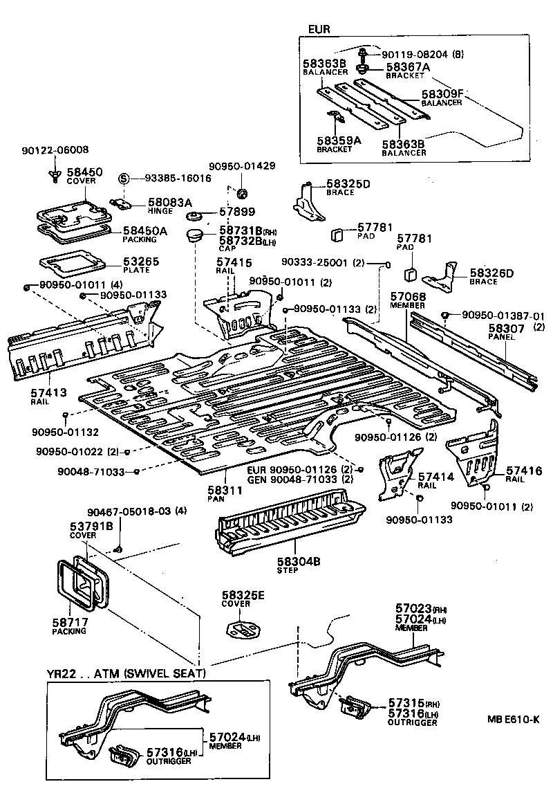 Panel de piso trasero