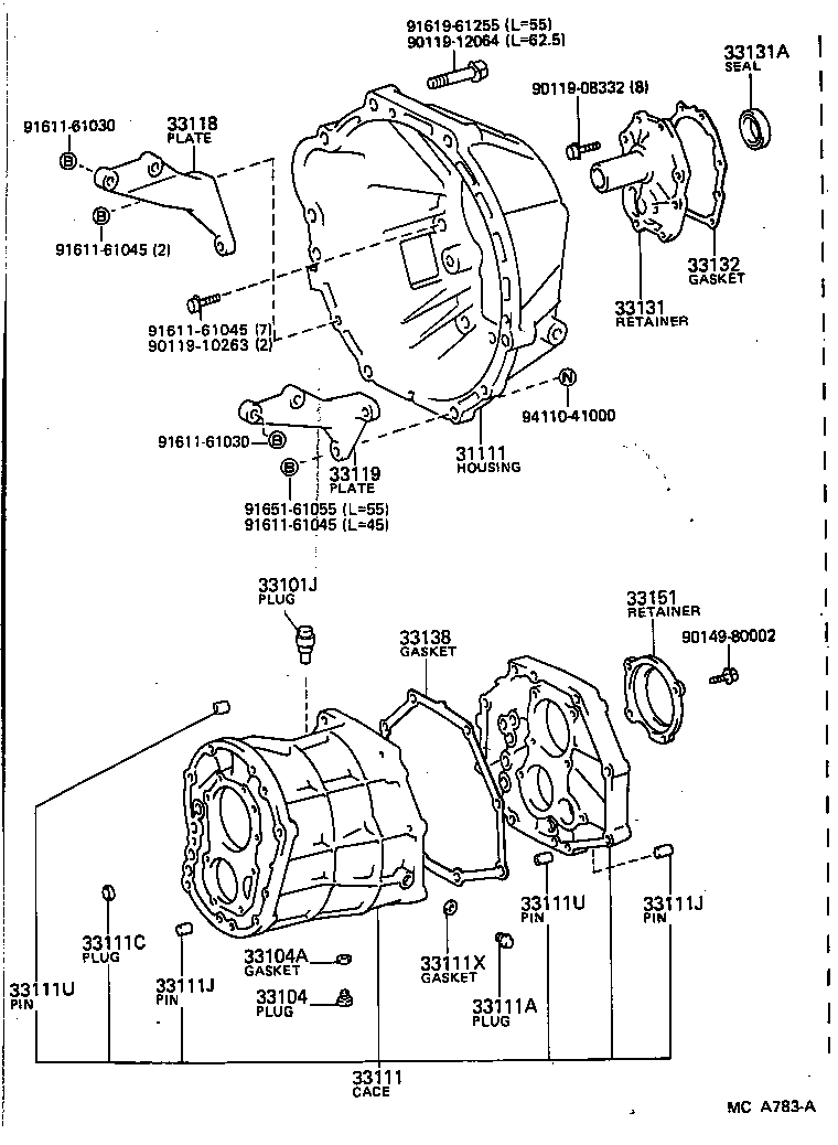 Clutch Housing + Transmission Case