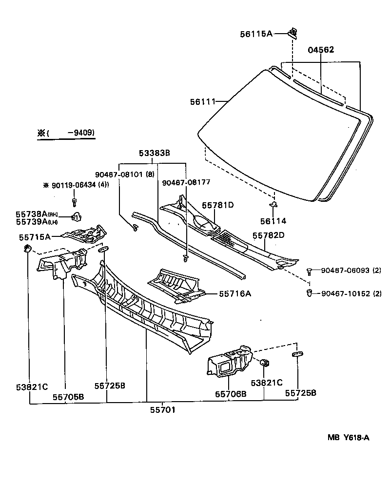 Cowl Panel & Windshield Glass