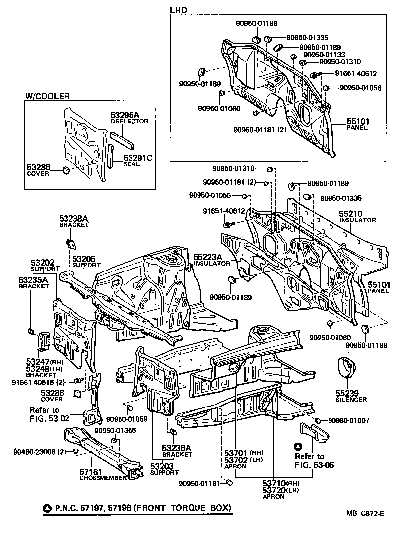 Front Fender Apron Dash Panel