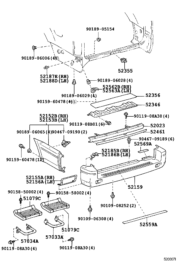 Rear Bumper & Bumper Stay