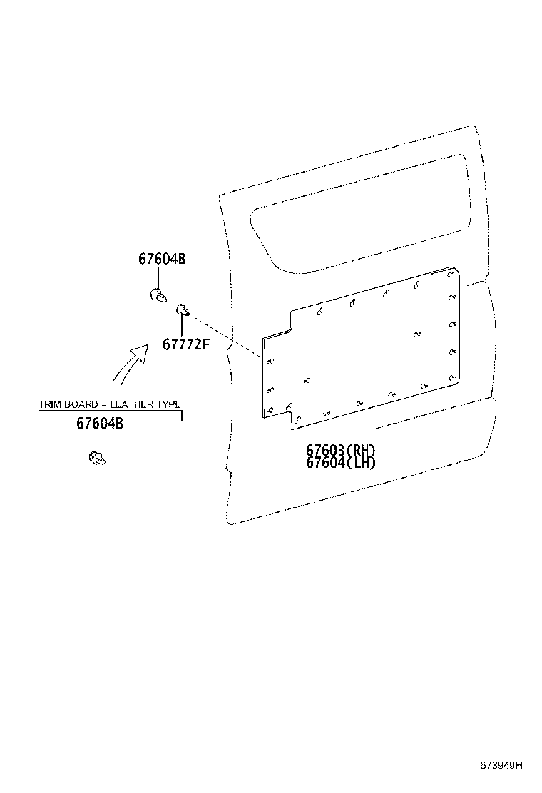 Panel de puerta trasera y vidrio