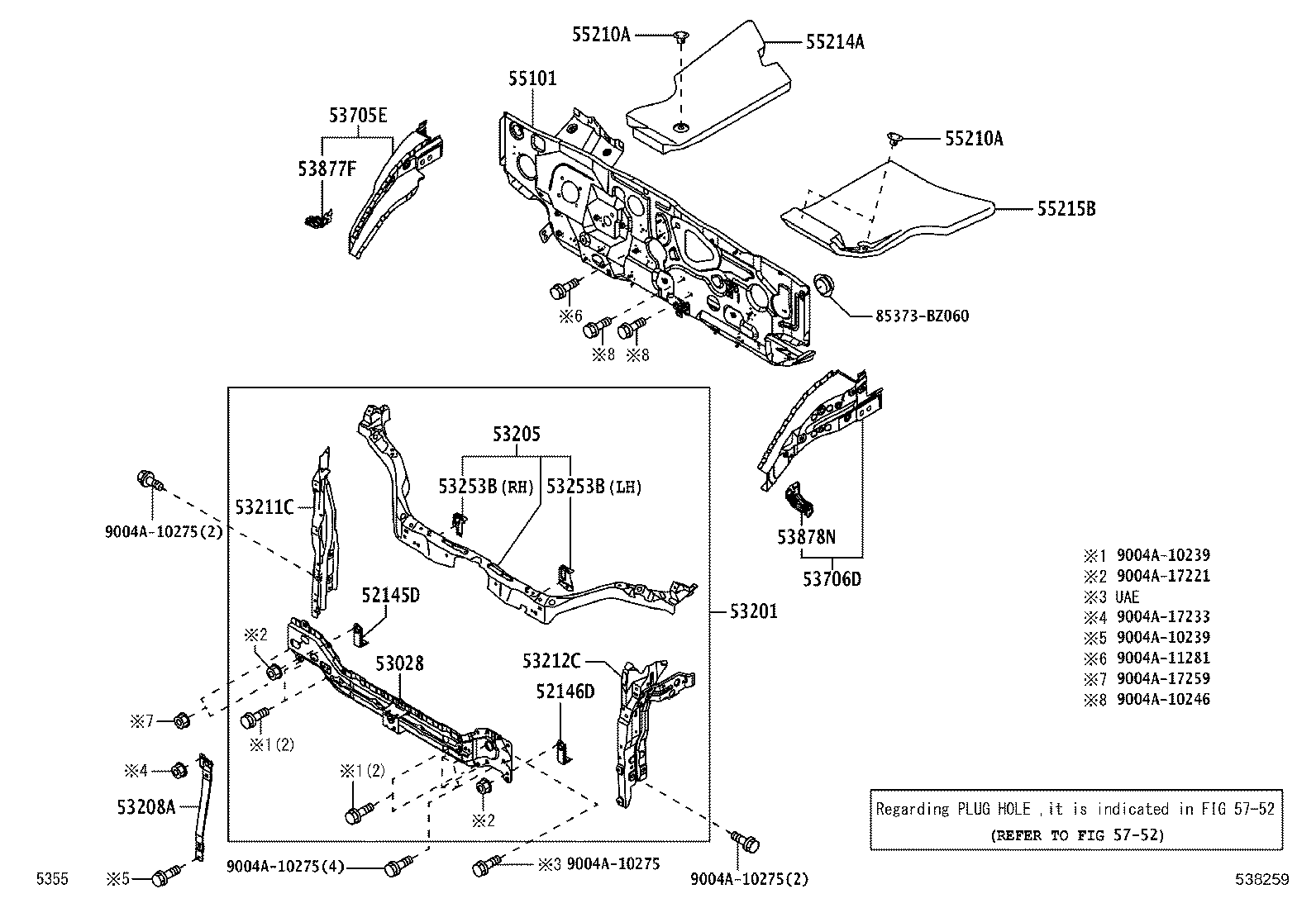 Front Fender Apron Dash Panel