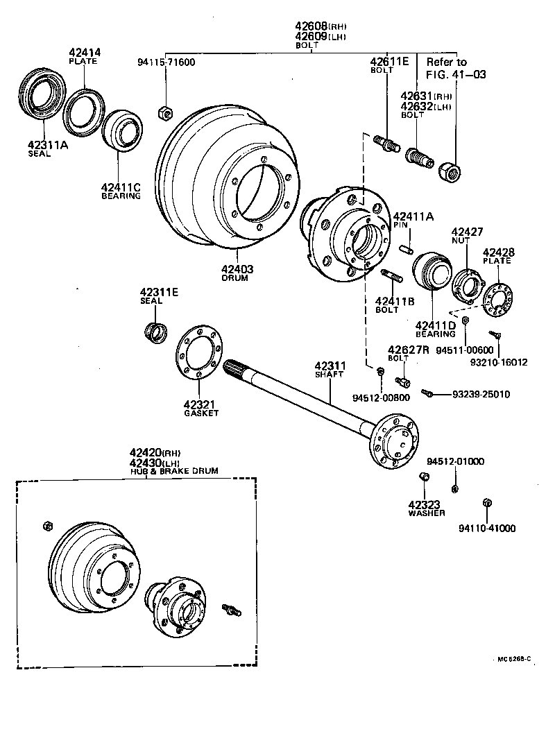 Rear Axle Shaft Hub