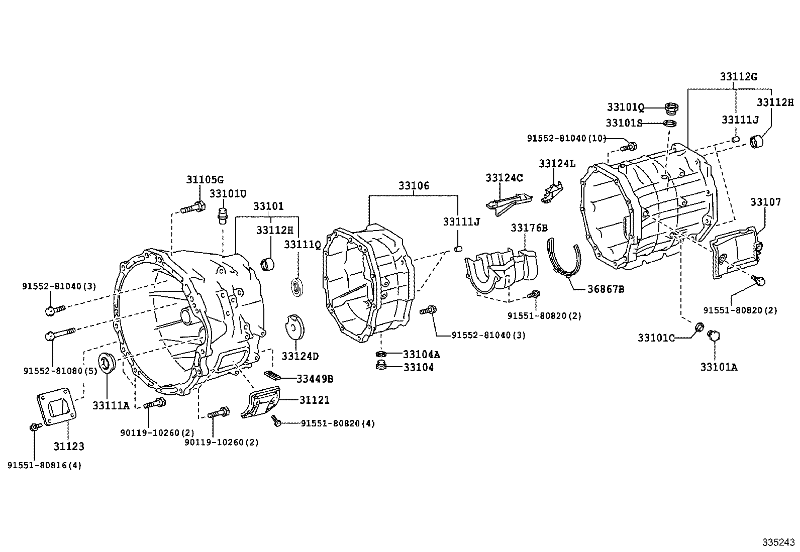 Carcasa de embrague + caja de transmisión