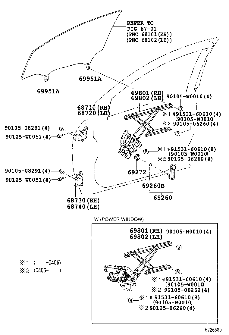 Bisagra del regulador de la ventana de la puerta delantera