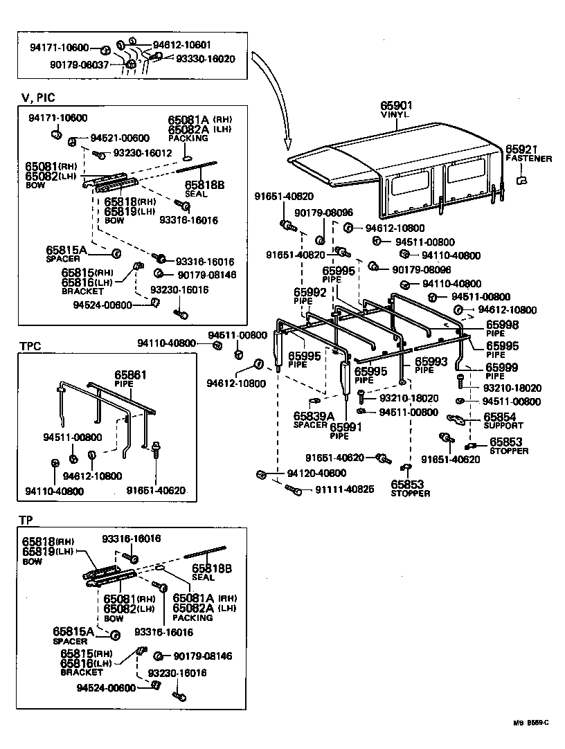 Rear Body Top Curtain Roof Panel