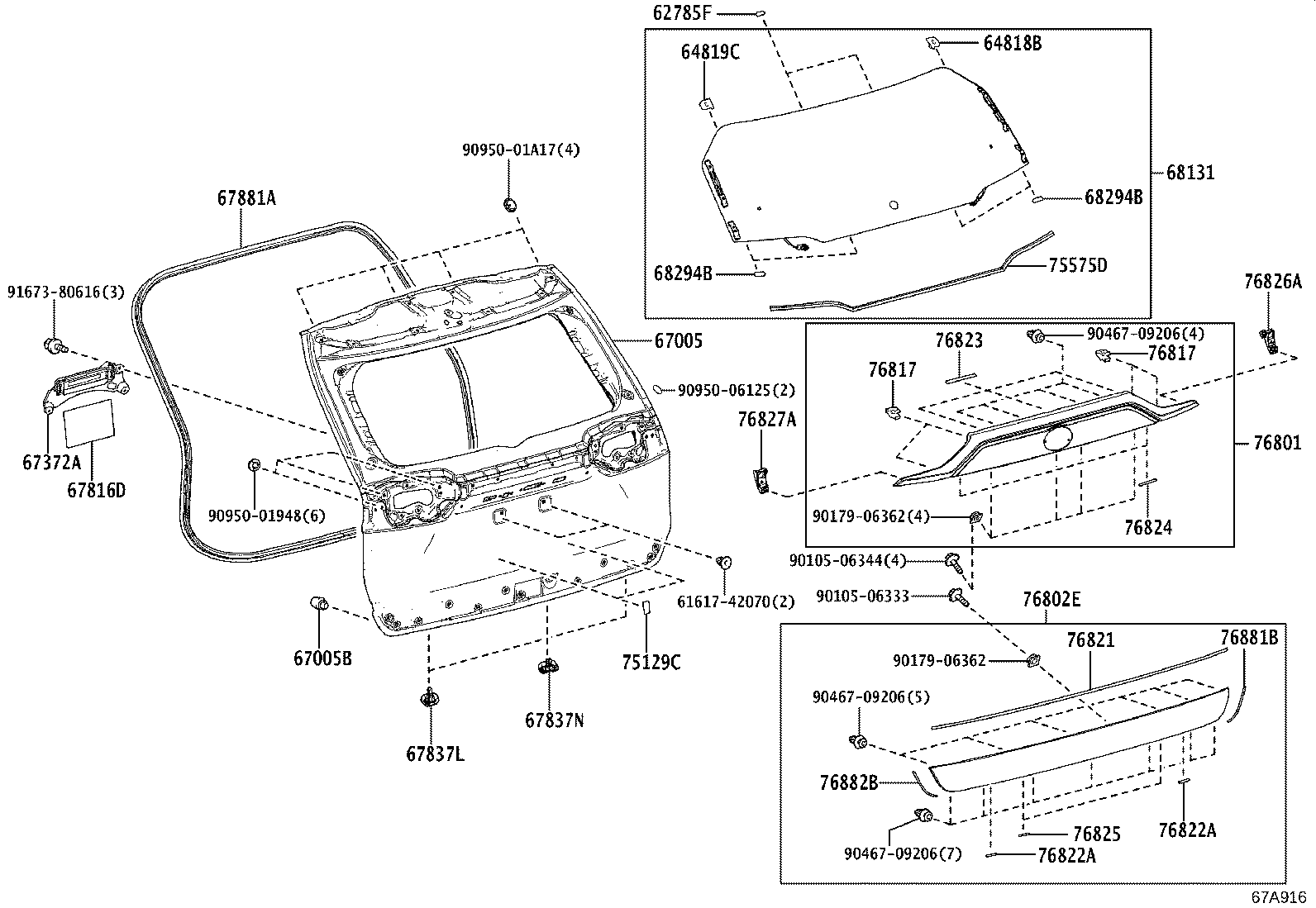 Vidrio del panel de la puerta trasera