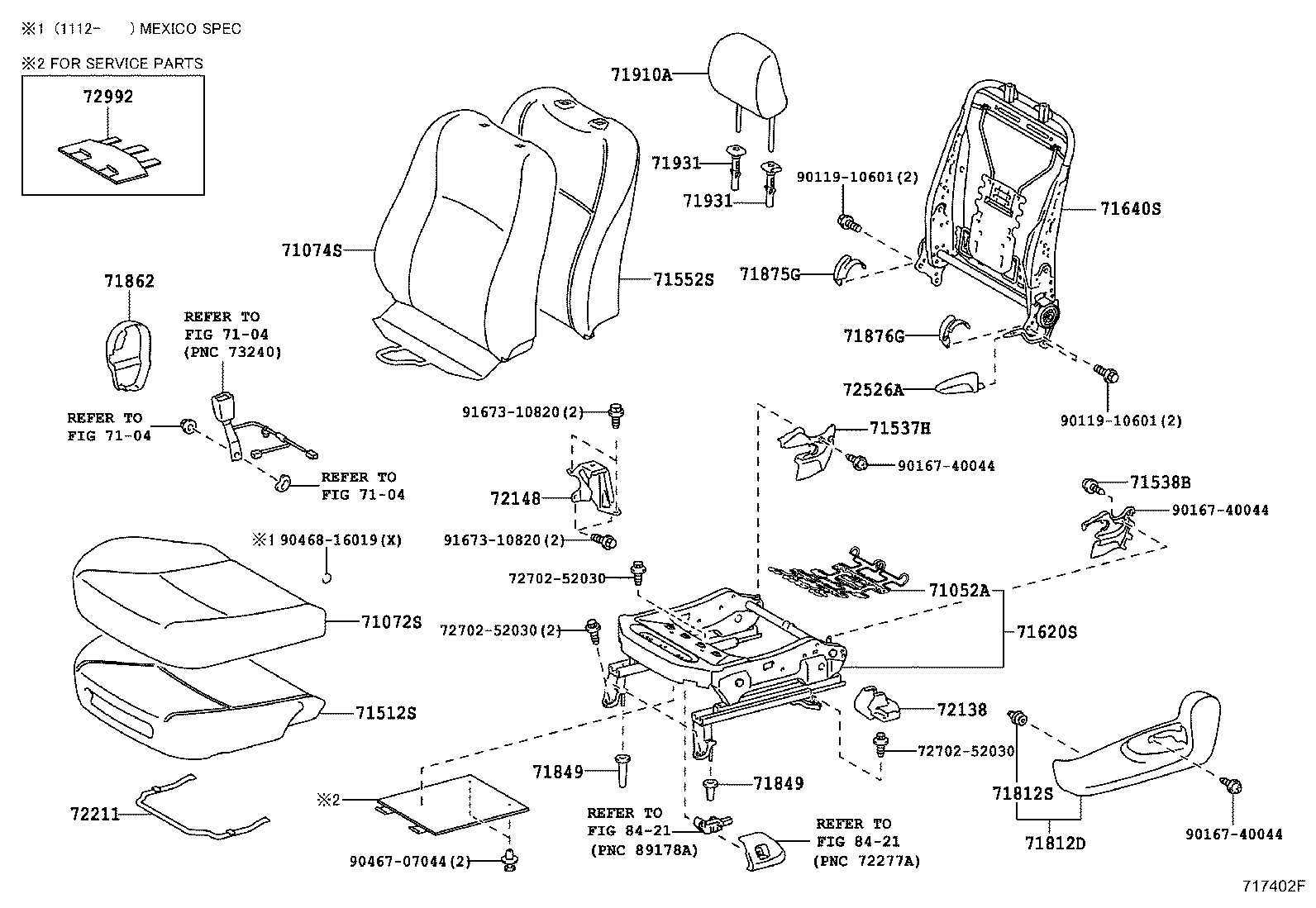 Asiento delantero y riel del asiento