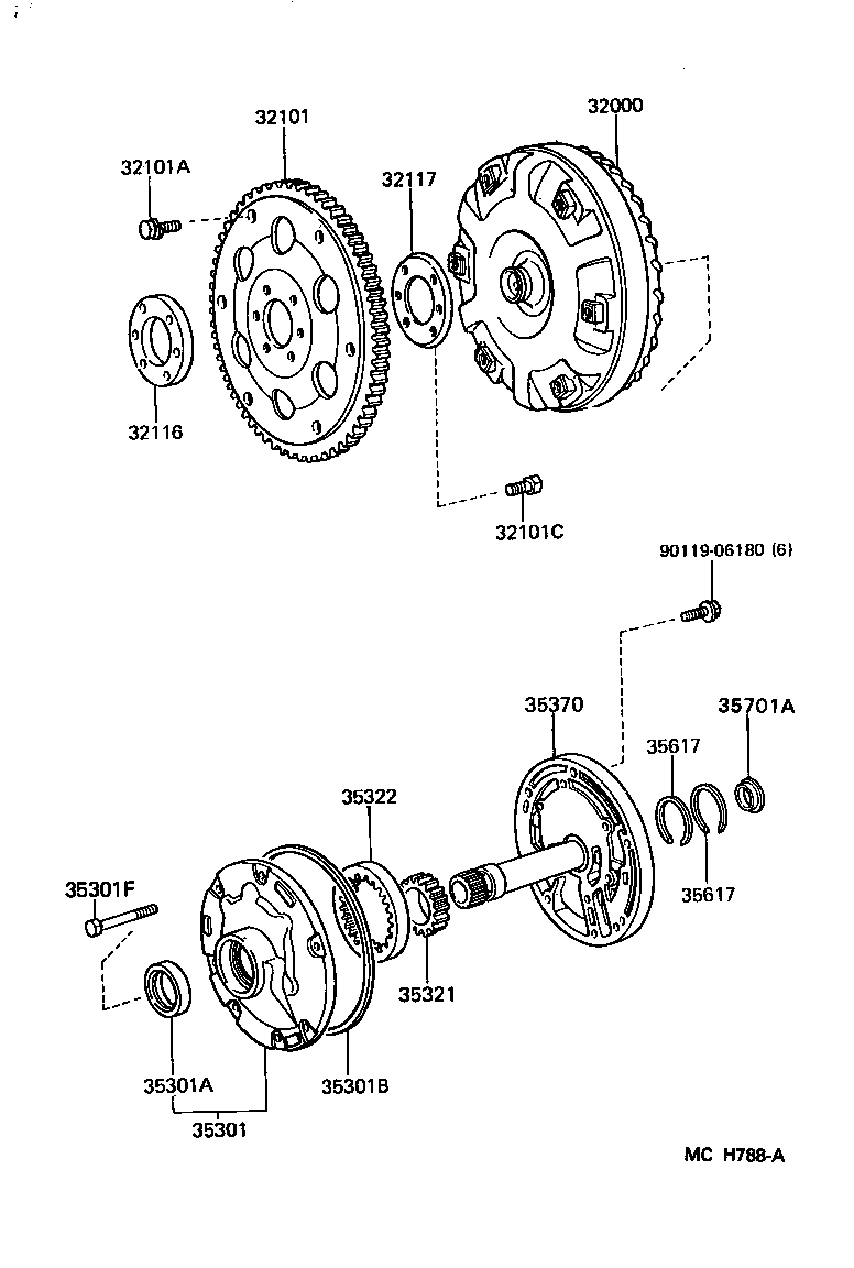 Torque Converter, Front Oil Pump & Chain