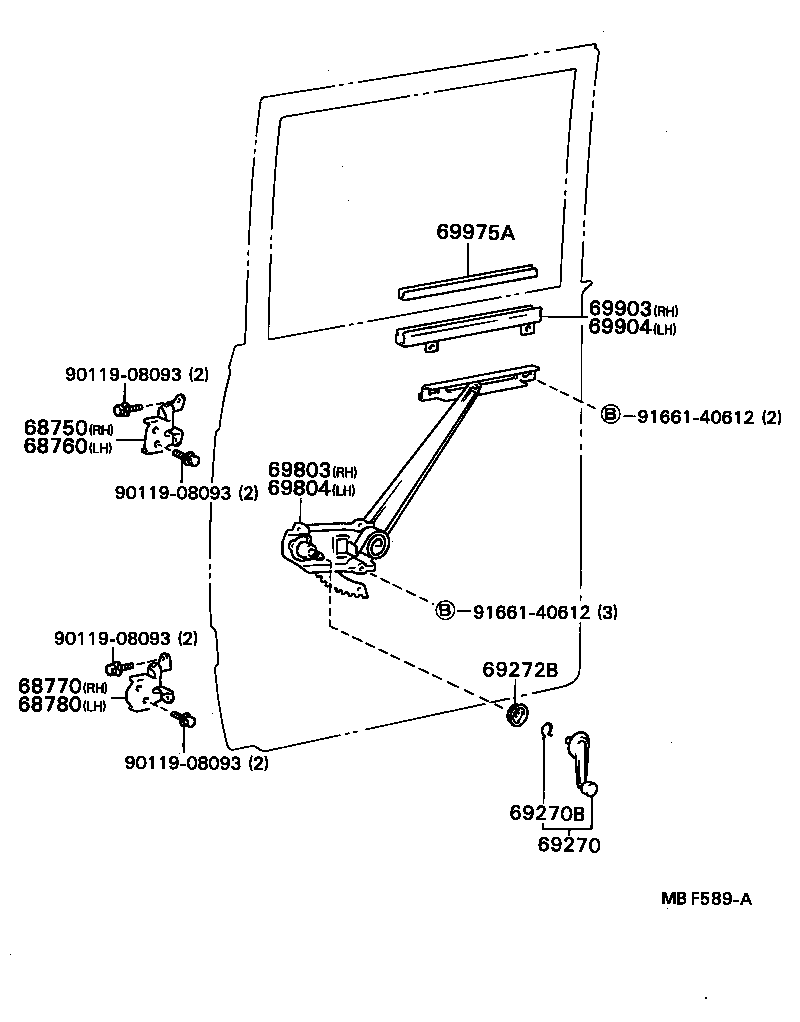 Rear Door Window Regulator Hinge