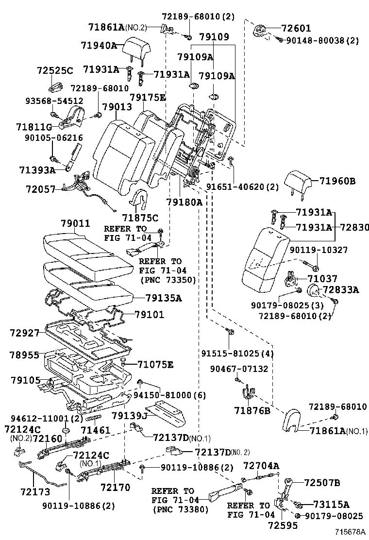 Asiento trasero y riel del asiento