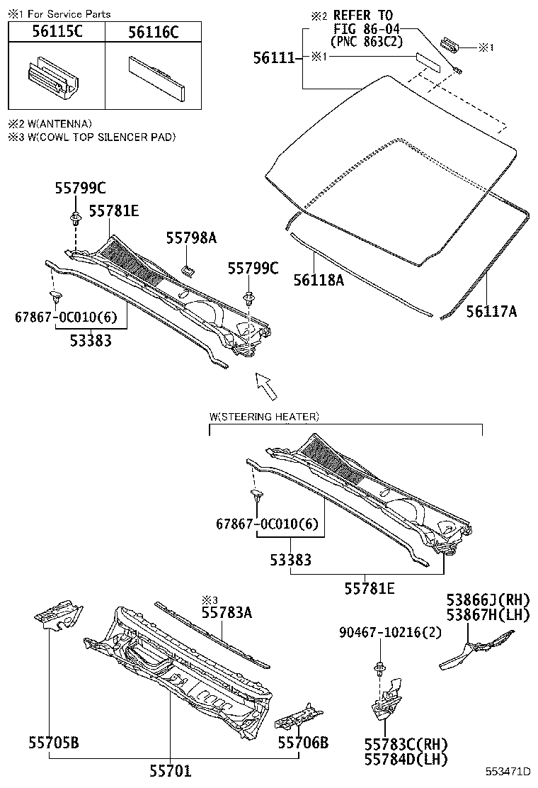 55706-KK010 Panel Sub-Assy, Cowl Top Side, Lh Toyota
