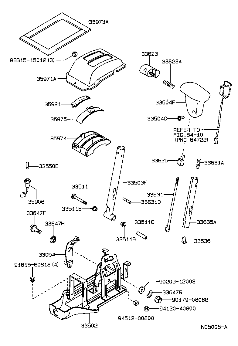 Palanca de cambios y retenedor