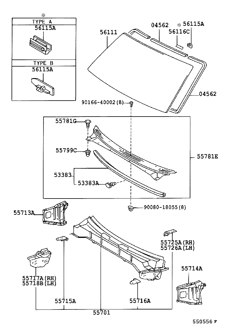 Cowl Panel & Windshield Glass