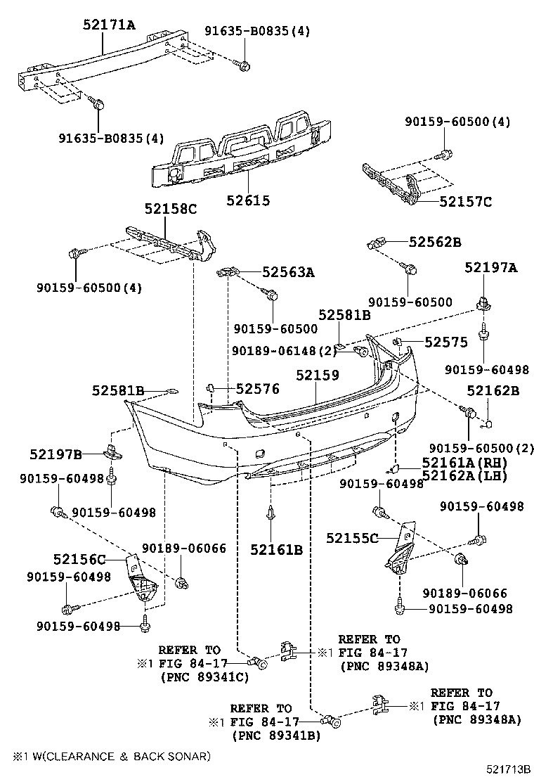 Support Rr. Bumper 52155-30080 Support, Rr Bumper Side, No.1 Rh Lexus | YoshiParts