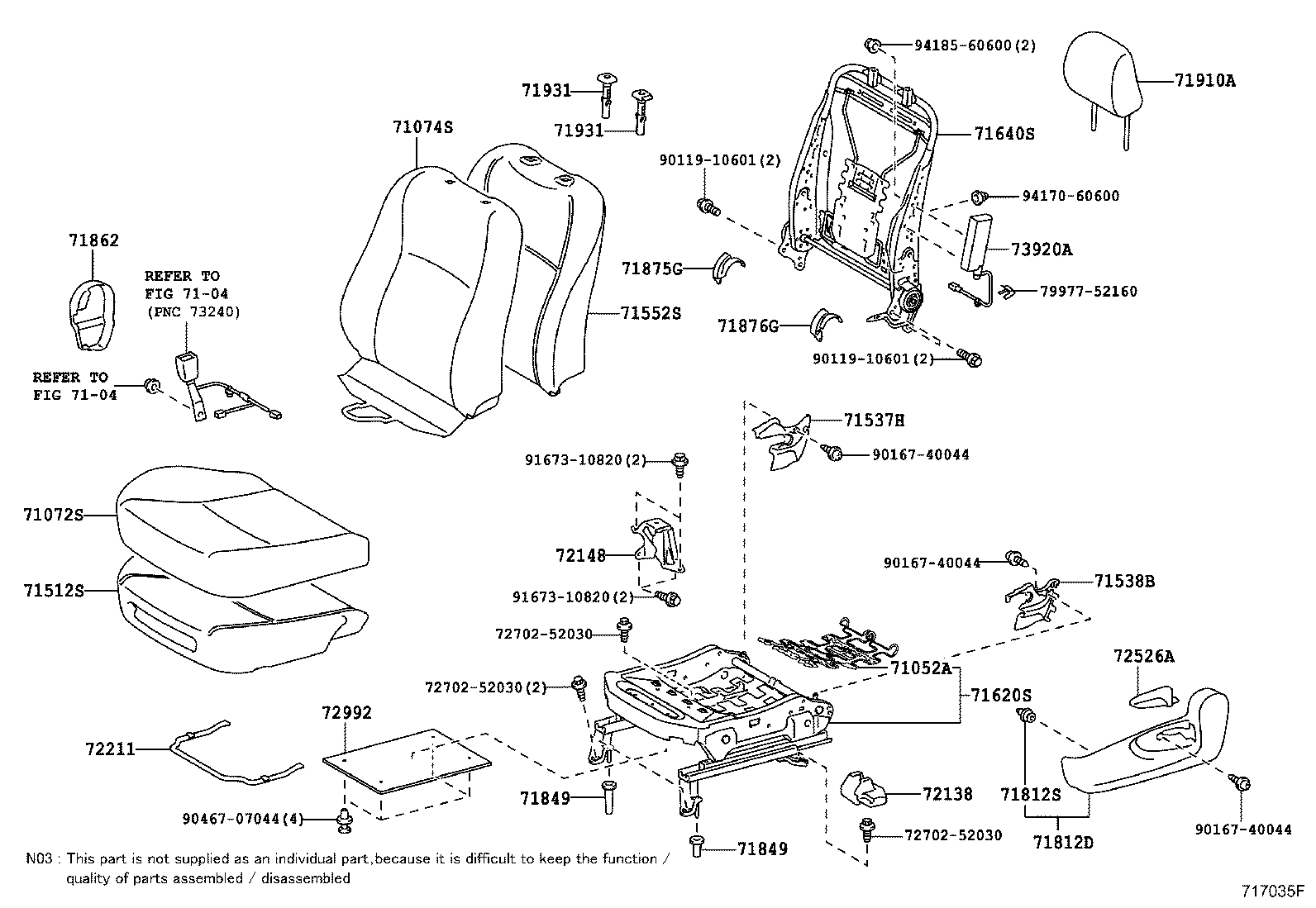 Asiento delantero y riel del asiento