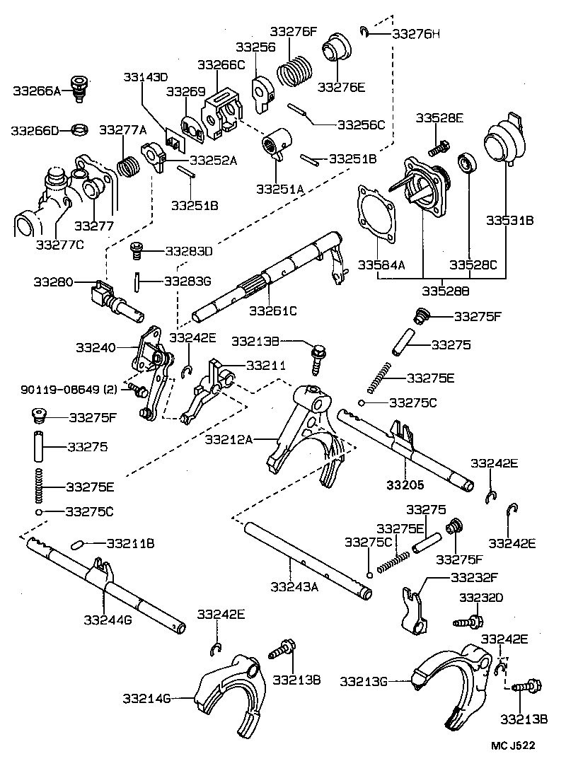 Gear Shift Fork Lever Shaft