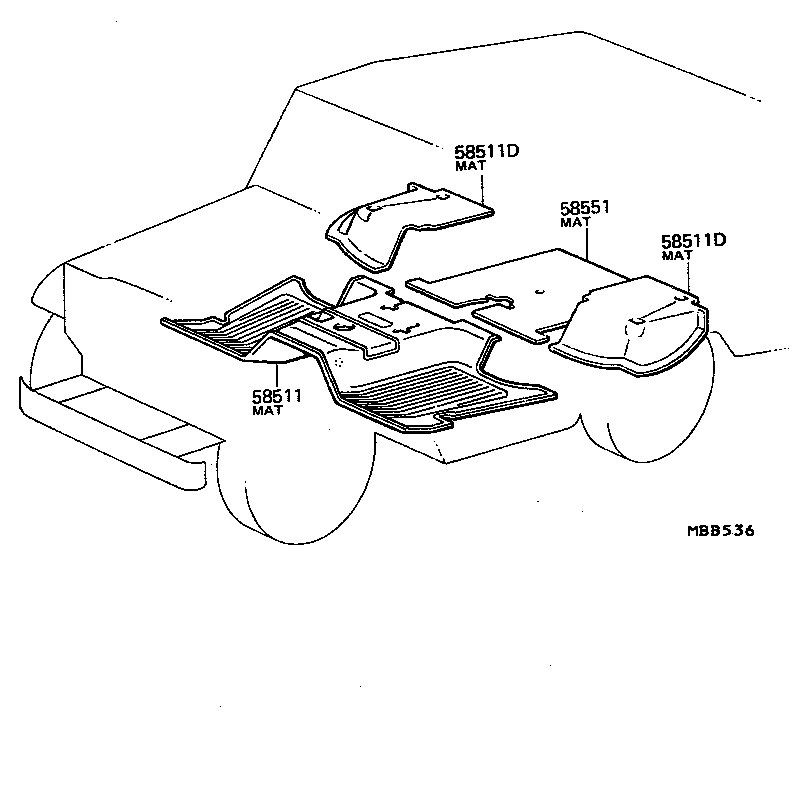 58501-90302 Mat, Floor, Rear Toyota | YoshiParts