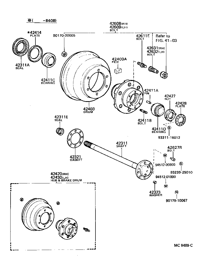 Rear Axle Shaft Hub