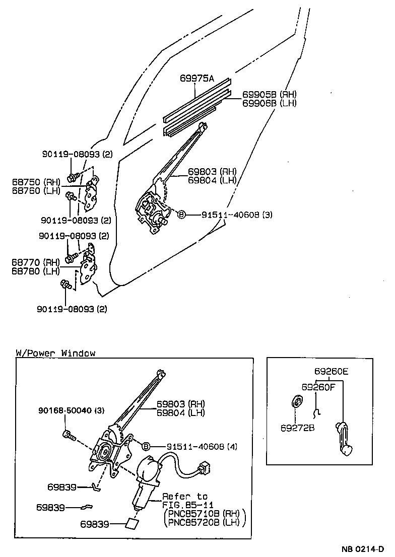 Rear Door Window Regulator Hinge