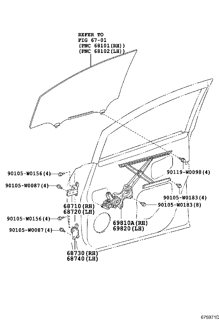 Bisagra del regulador de la ventana de la puerta delantera