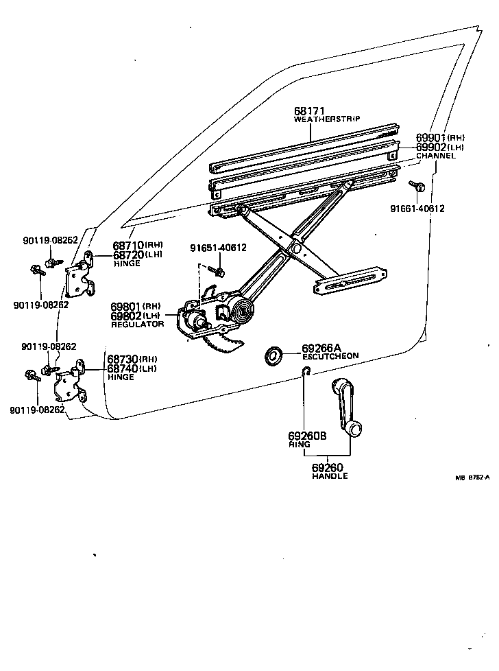 Front Door Window Regulator Hinge