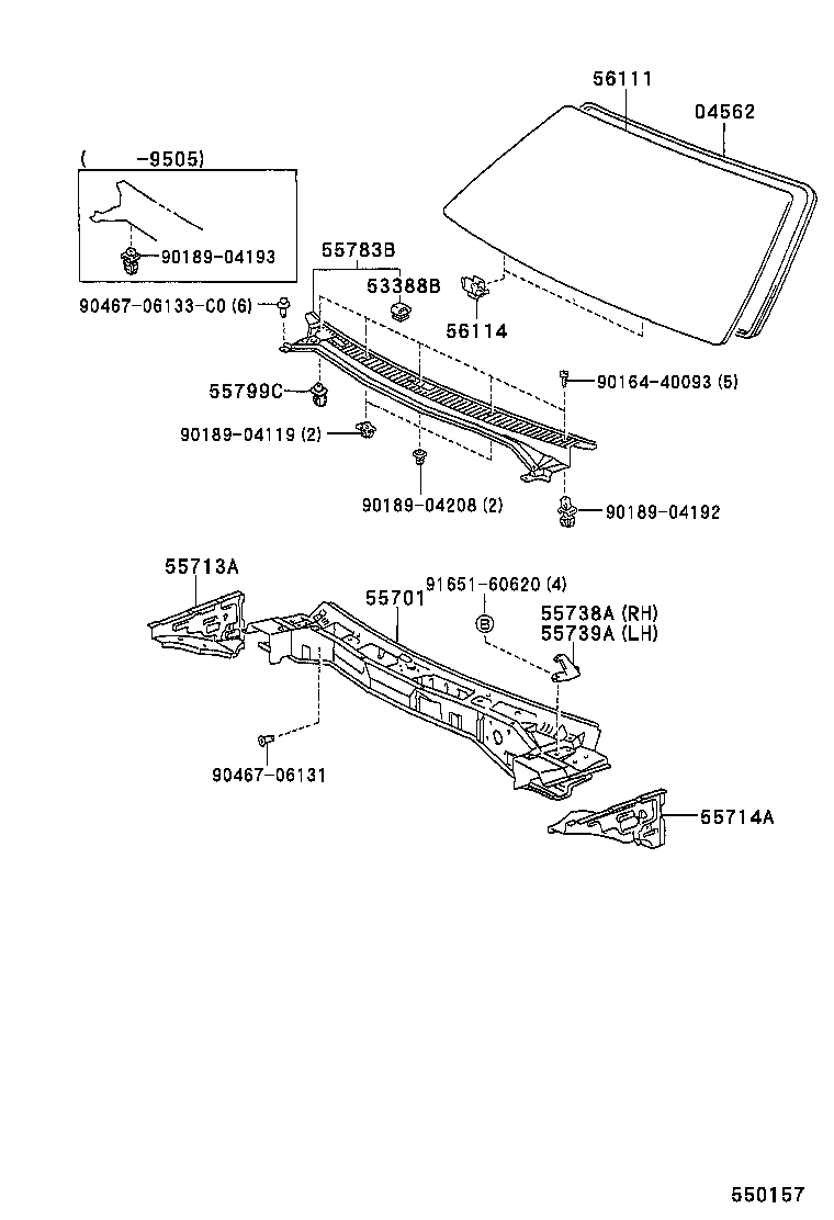 Cowl Panel & Windshield Glass