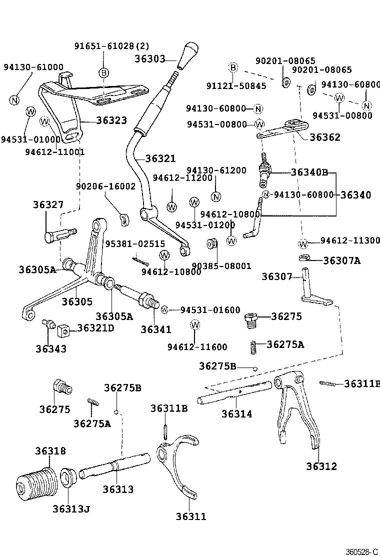 Transfer Lever & Shift Rod