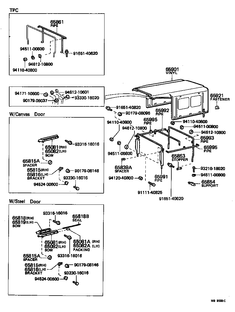 Rear Body Top Curtain Roof Panel