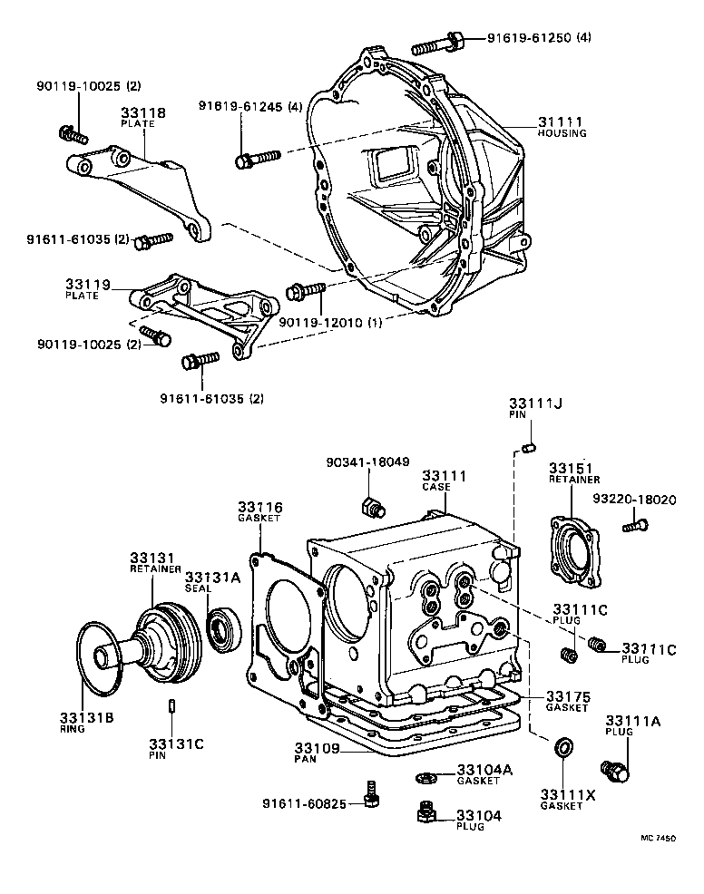 Carcasa de embrague + caja de transmisión